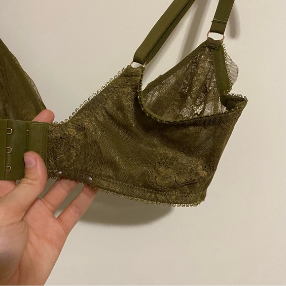 Savage x Fenty Dark Green Sheer Lace Bra 36DD - Picture 6 of 8